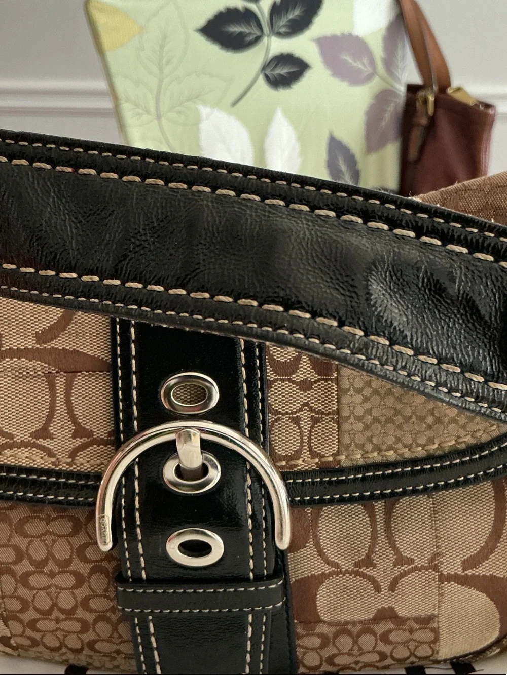 Coach Brown PATCHWORK Soho Signature Patchwork Hobo Bag